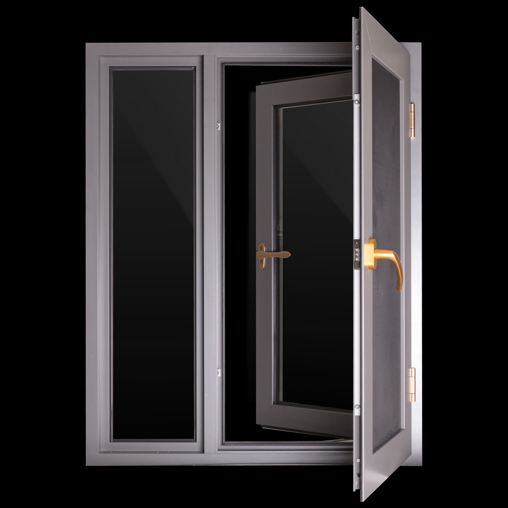 Aluminium thermal break casement window with screen（AL96）