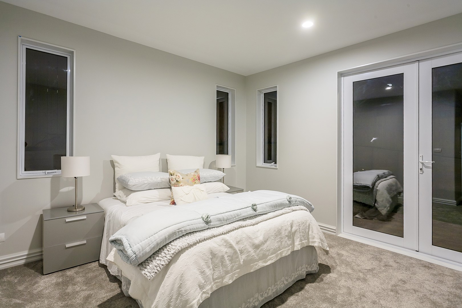 White Aluminium french swing door