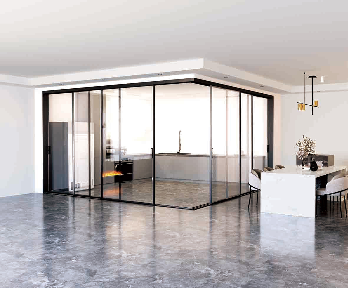 Aluminium slim sliding door(AL98)