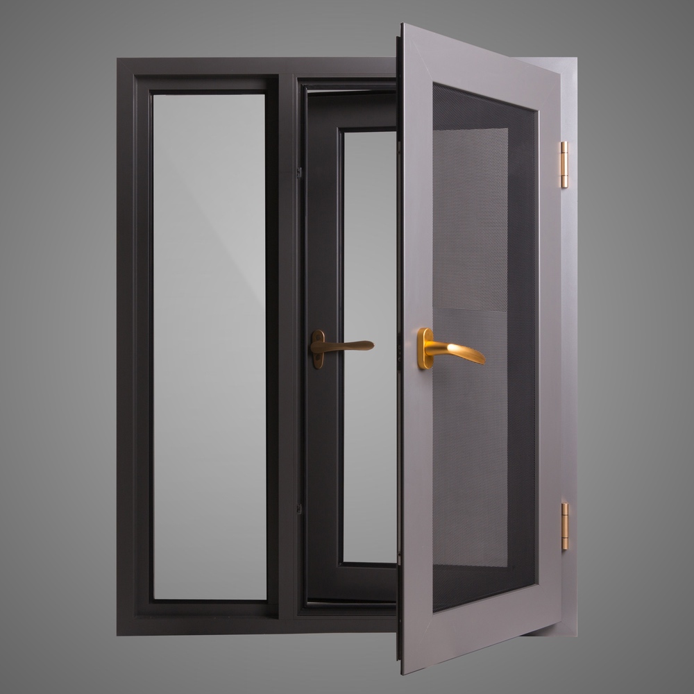 Aluminium thermal break casement window with screen（AL96）
