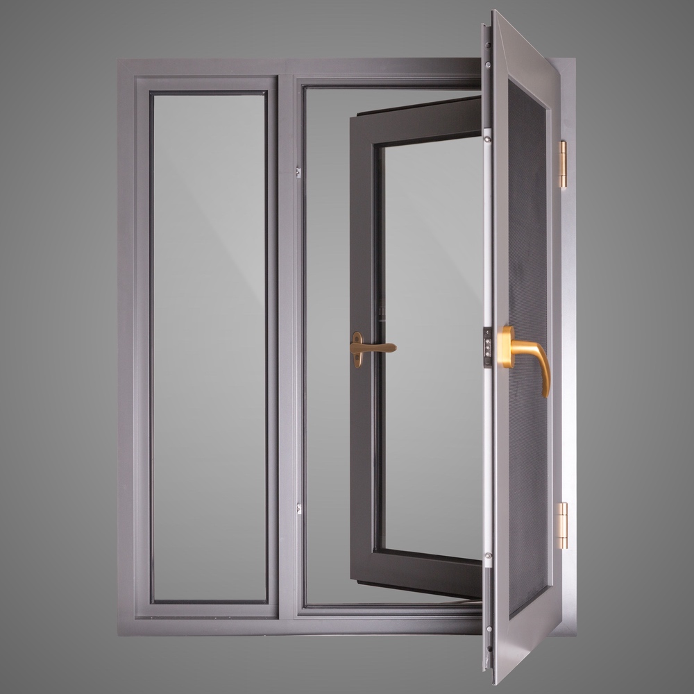 Aluminium thermal break casement window with screen（AL96）